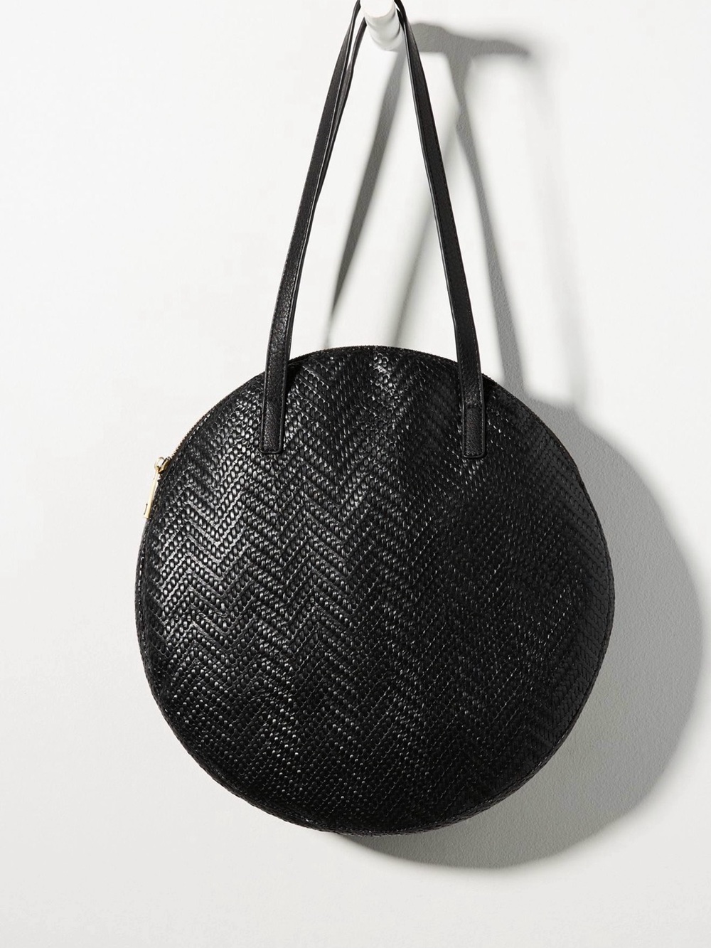Anthropologie Woven Circle Tote Bag- vegan leather